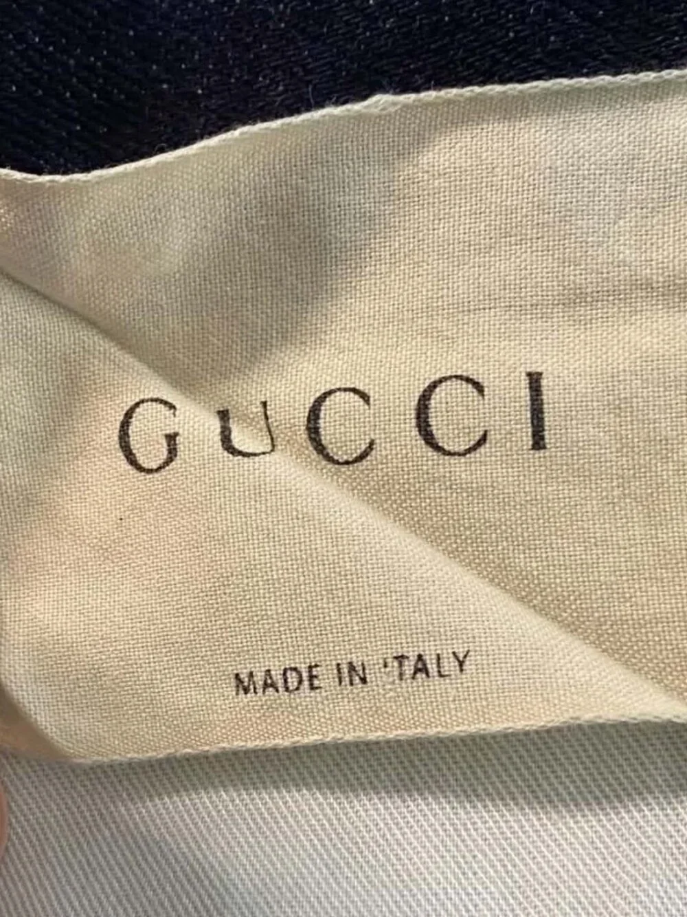 Gucci Men’s Web Stripe Cuff Indigo Denim Jeans Size 32x29 Italy